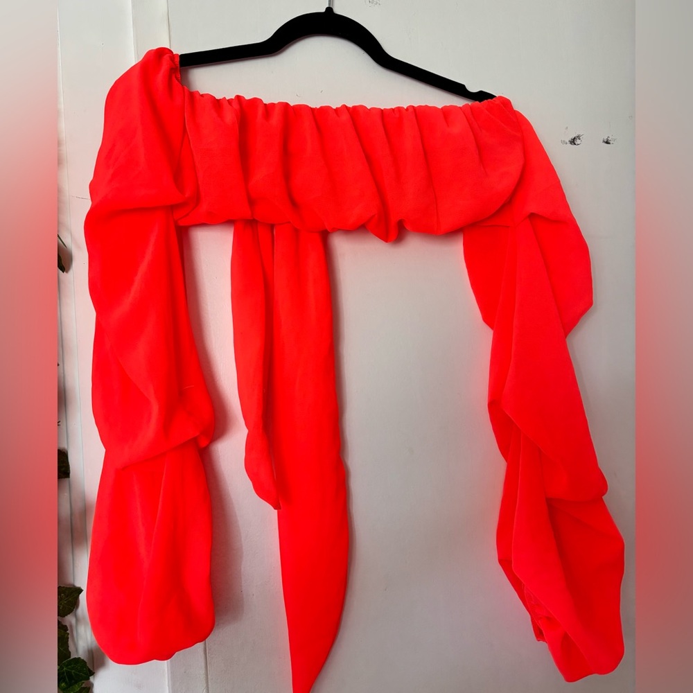 Vibrant Peach Off-Shoulder Top
